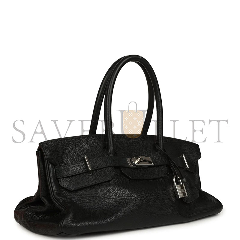 H**me5 master shoulder birkin 42 jpg black clemence palladium hardware (42*20*18cm)